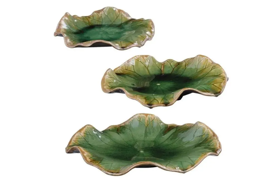 Mor Furniture Abella Ceramic Wall Art In Blue, Set Of 3