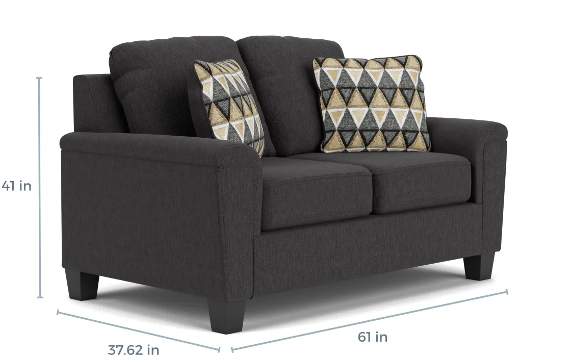 Mor Furniture Abinger Loveseat In Smoke