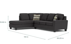 Mor Furniture Abinger Sofa Tux Chaise Sectional In , Left Facing