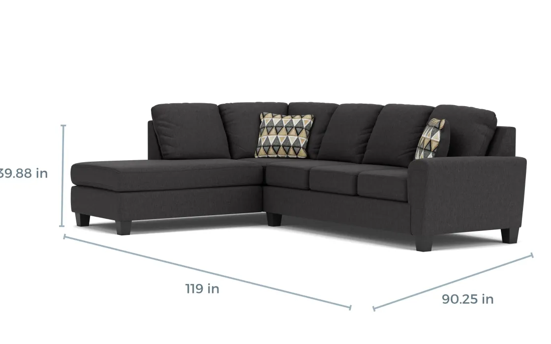 Mor Furniture Abinger Sofa Tux Chaise Sectional In , Left Facing