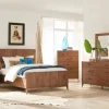 Mor Furniture Adler Panel Bed, Dresser, Mirror & Nightstand In Natural Walnut, Full