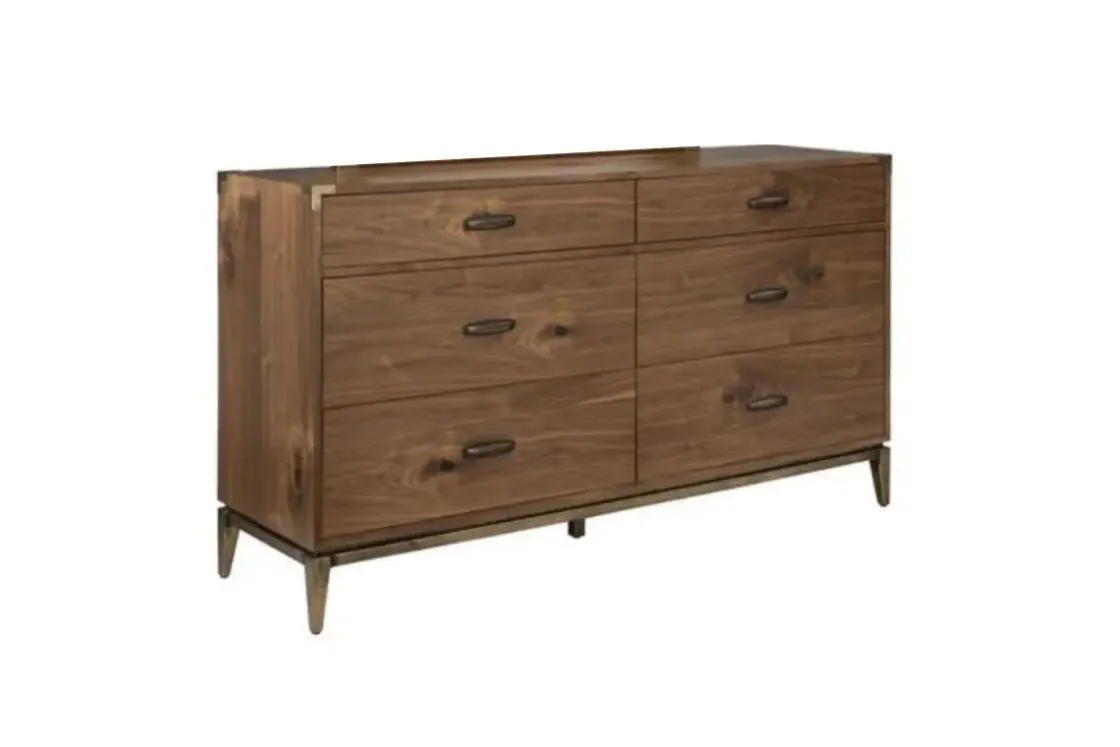 Mor Furniture Adler Panel Bed, Dresser, Mirror & Nightstand In Natural Walnut, Full