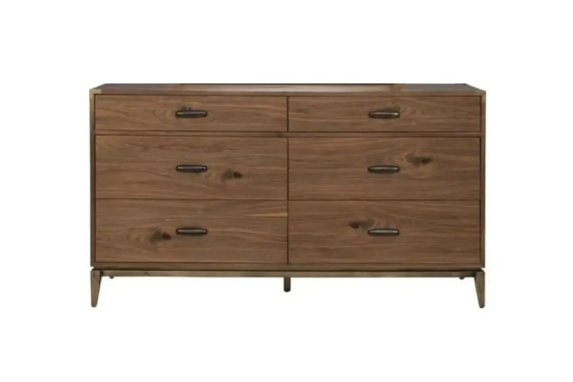 Mor Furniture Adler Panel Bed, Dresser, Mirror & Nightstand In Natural Walnut, Full