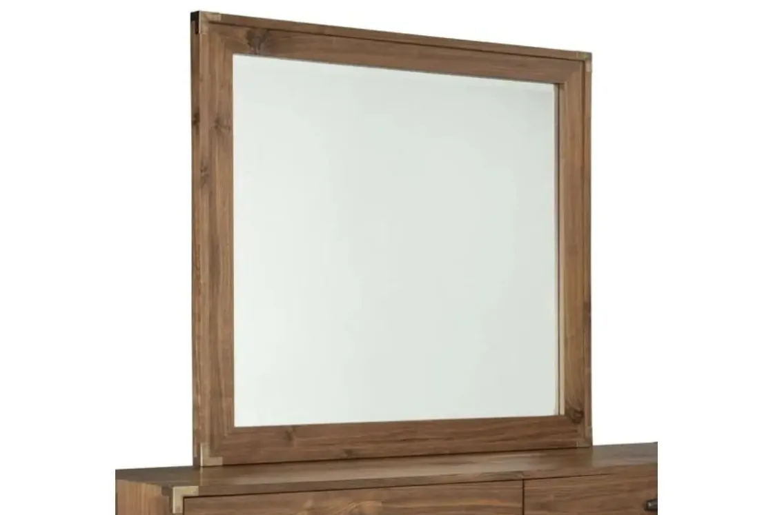 Mor Furniture Adler Panel Bed, Dresser, Mirror & Nightstand In Natural Walnut, Full