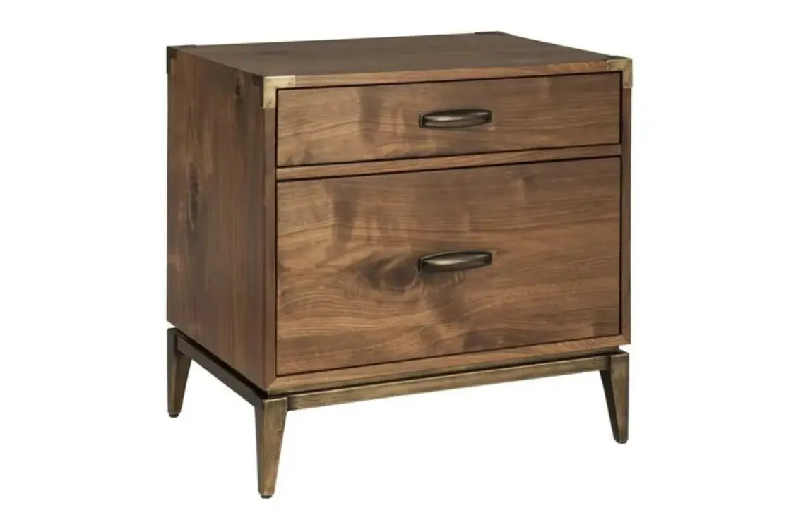 Mor Furniture Adler Panel Bed, Dresser, Mirror & Nightstand In Natural Walnut, Full