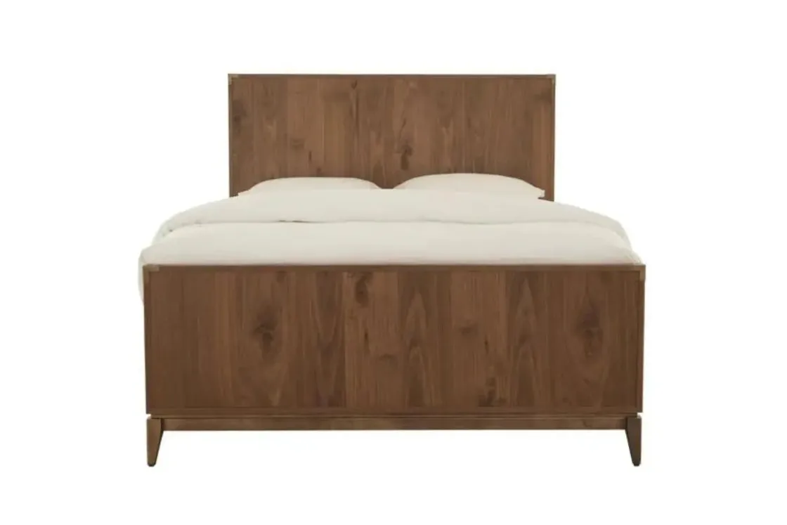 Mor Furniture Adler Panel Bed, Dresser, Mirror & Nightstand In Natural Walnut, Full