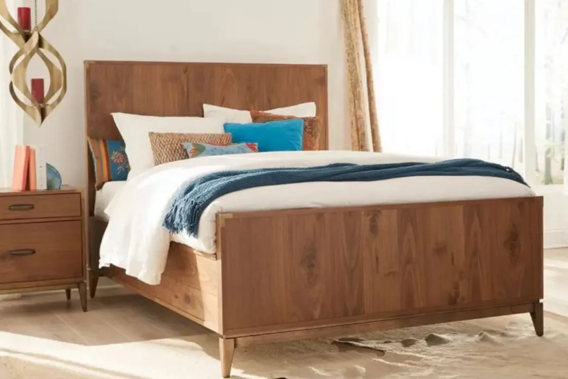 Mor Furniture Adler Panel Bed In Natural Walnut, Full
