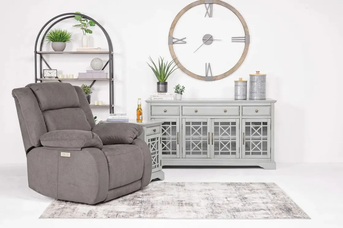 Mor Furniture Alastor 2 Power Recliner In Dark Gray