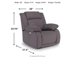 Mor Furniture Alastor 2 Power Recliner In Dark Gray