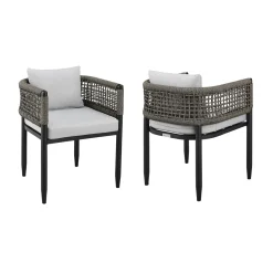 Mor Furniture Alegria Outdoor Side Chair In Light Gray, Set Of 2