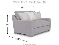 Mor Furniture Alice Loveseat In Bellevue Platinum
