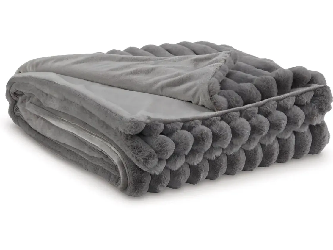 Mor Furniture Alsonwell Throw Blanket In Gray