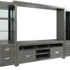Mor Furniture Altamonte 4 Piece Entertainment Center In Gray, 70 Inch