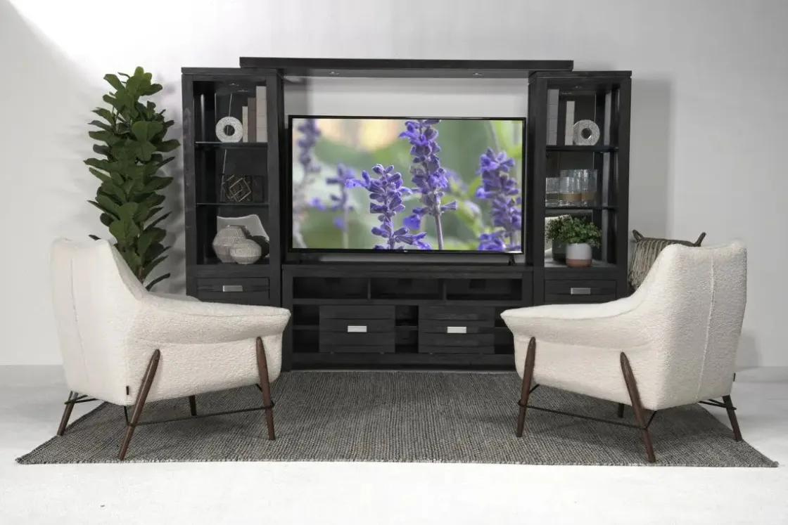 Mor Furniture Altamonte 4 Piece Entertainment Center In Gray, 70 Inch