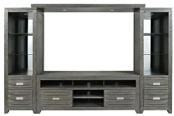 Mor Furniture Altamonte 4 Piece Entertainment Center In Gray, 70 Inch