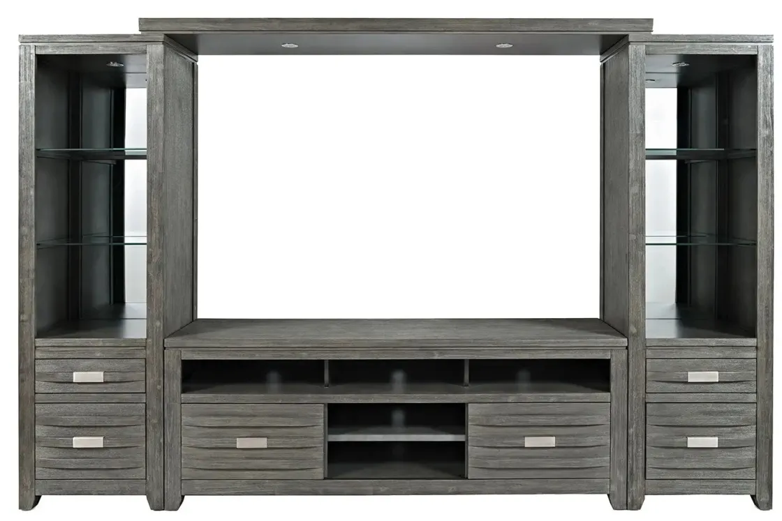 Mor Furniture Altamonte 4 Piece Entertainment Center In Gray, 70 Inch
