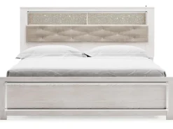Mor Furniture Altyra Bookcase Bed In Pearl White, Queen
