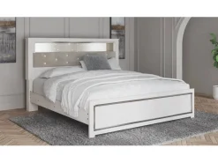 Mor Furniture Altyra Bookcase Bed In Pearl White, Queen