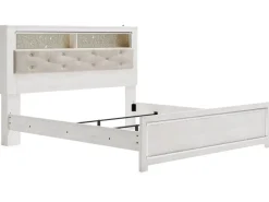 Mor Furniture Altyra Bookcase Bed In Pearl White, Queen