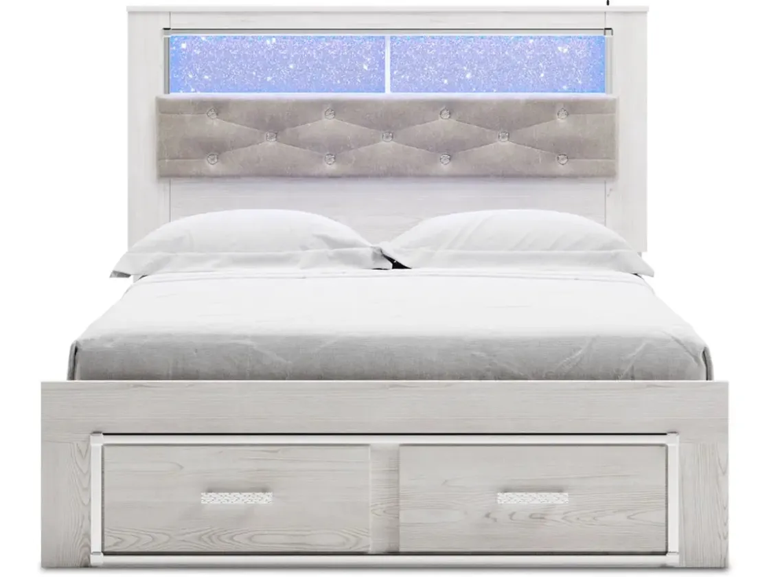 Mor Furniture Altyra Bookcase Bed W/ Storage In Pearl White, Queen