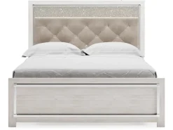 Mor Furniture Altyra Panel Bed In Pearl White, Twin