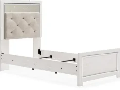 Mor Furniture Altyra Panel Bed In Pearl White, Twin