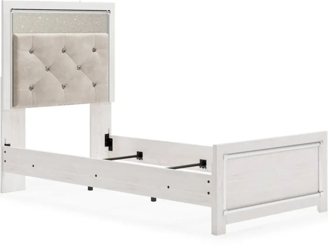 Mor Furniture Altyra Panel Bed In Pearl White, Twin