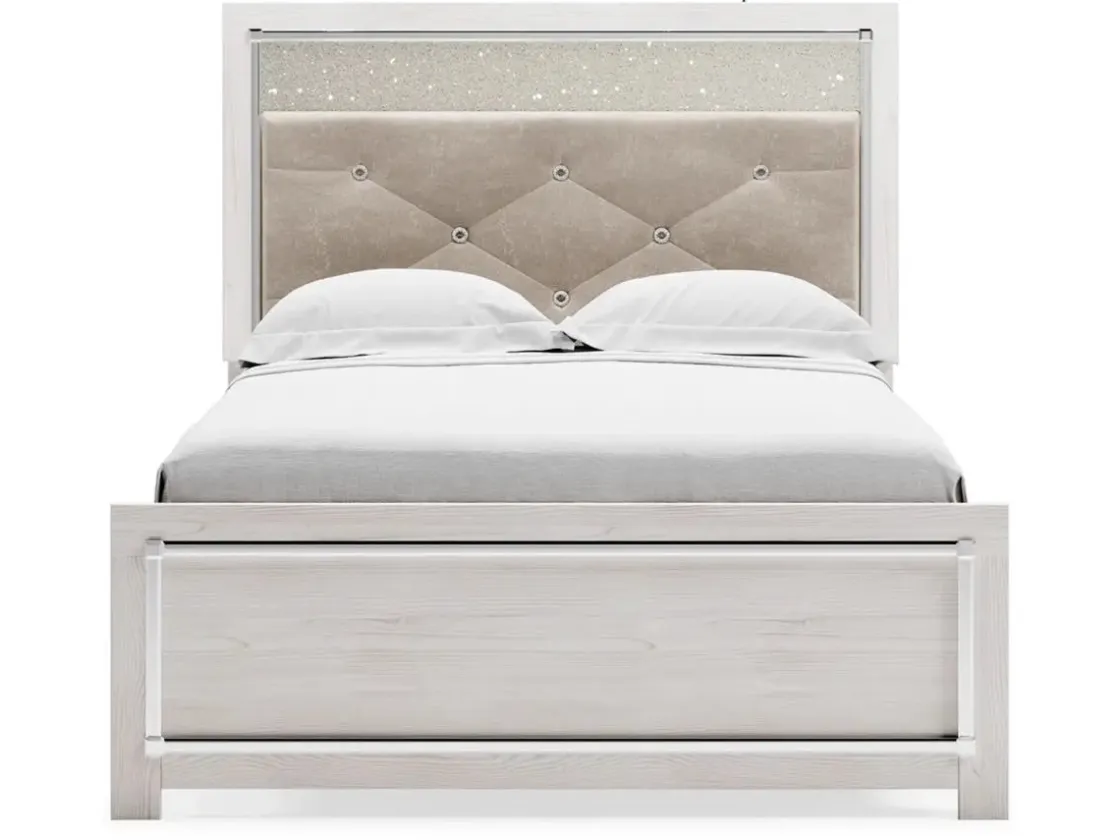 Mor Furniture Altyra Panel Bed In Pearl White, Twin