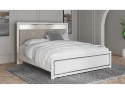 Mor Furniture Altyra Panel Bed In Pearl White, Twin