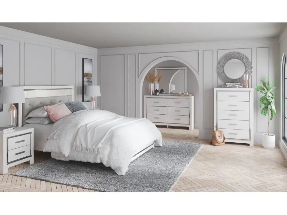 Mor Furniture Altyra Panel Bed In Pearl White, Twin