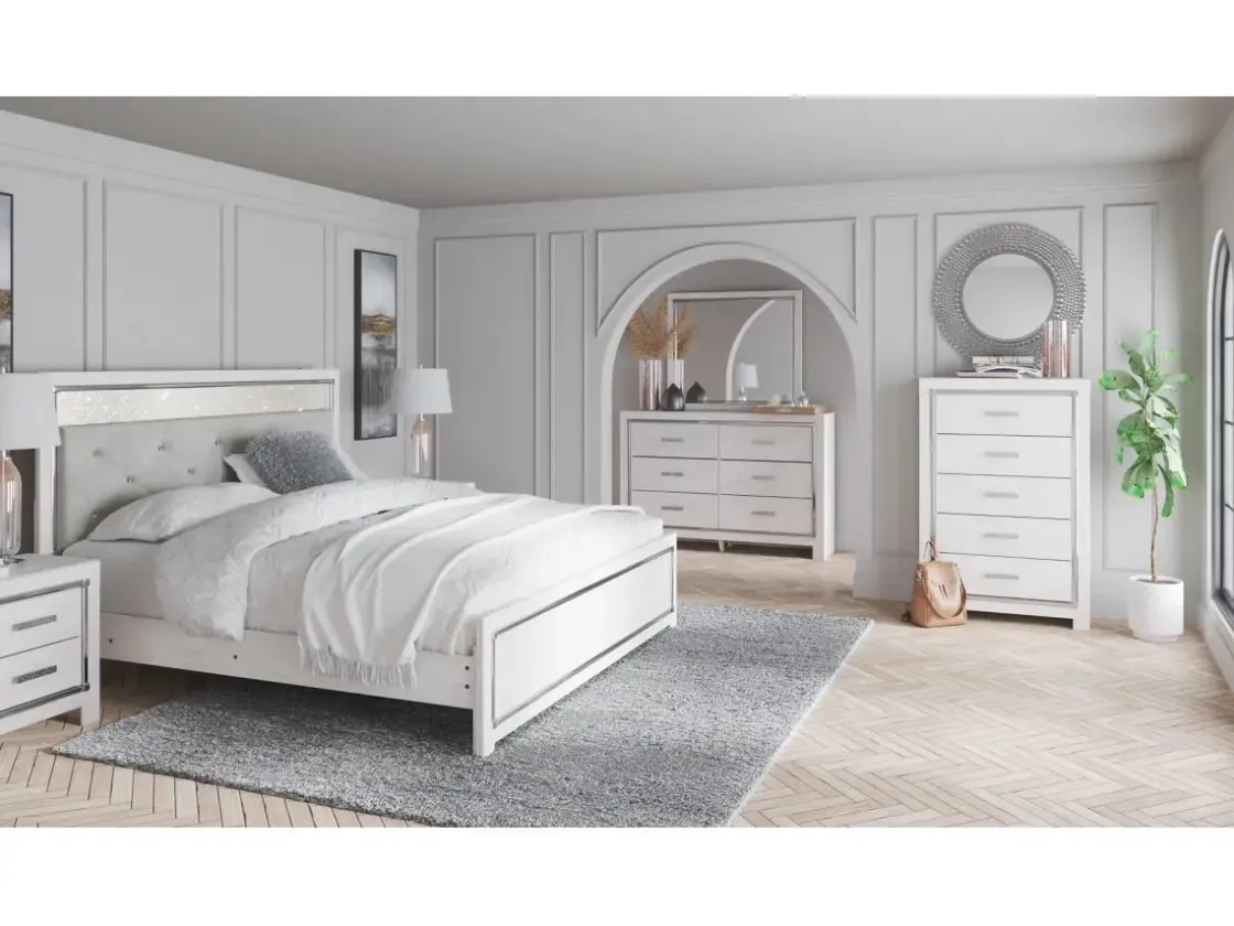 Mor Furniture Altyra Panel Bed In Pearl White, Twin
