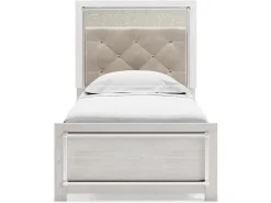 Mor Furniture Altyra Panel Bed In Pearl White, Twin