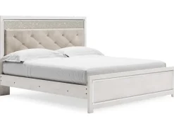 Mor Furniture Altyra Panel Bed In Pearl White, Twin