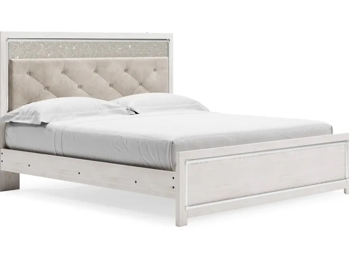 Mor Furniture Altyra Panel Bed In Pearl White, Twin