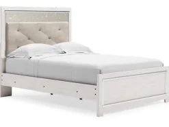 Mor Furniture Altyra Panel Bed In Pearl White, Twin