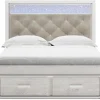 Mor Furniture Altyra Panel Bed W/ Storage In Pearl White, Queen
