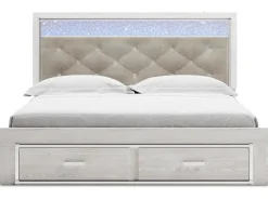 Mor Furniture Altyra Panel Bed W/ Storage In Pearl White, Queen