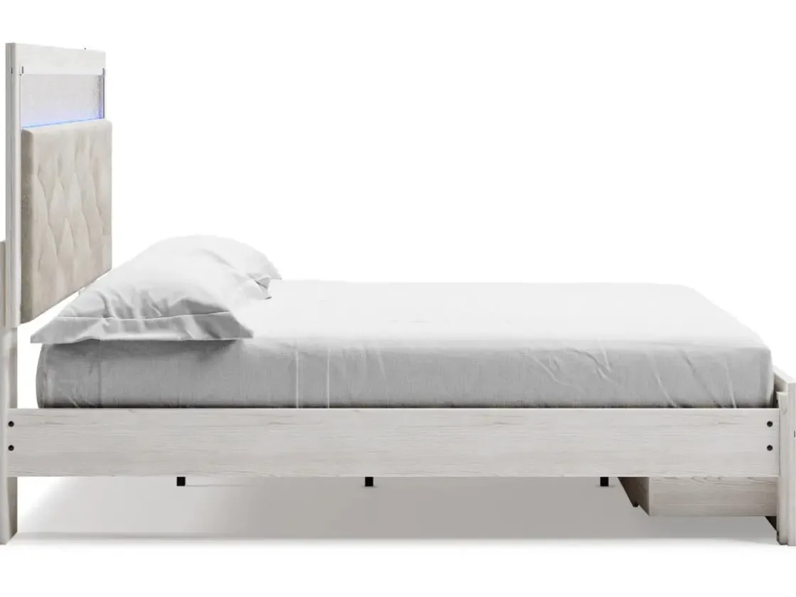 Mor Furniture Altyra Panel Bed W/ Storage In Pearl White, Queen