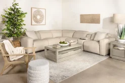 Mor Furniture Amara 6 Piece 2 Power Sectional W/ 2 Power Armless Recliner In Tasmin Granite