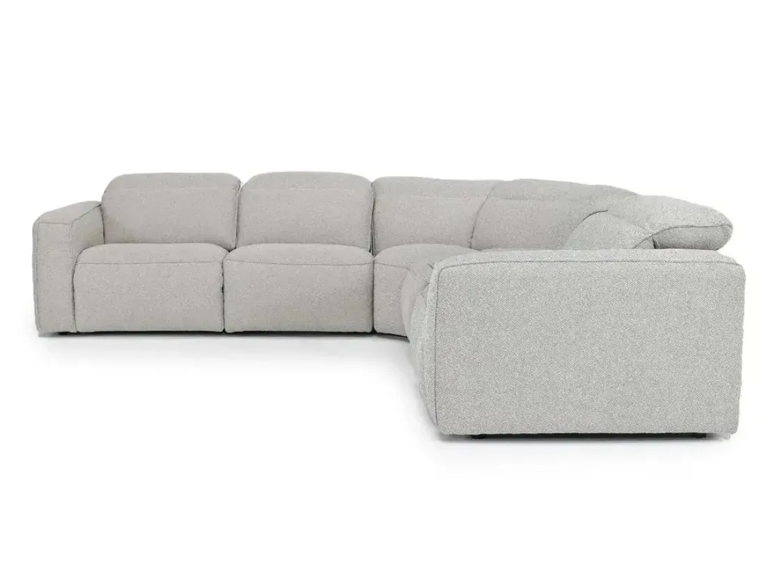 Mor Furniture Amara 6 Piece 2 Power Sectional W/ 2 Power Armless Recliner In Tasmin Granite