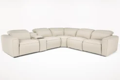 Mor Furniture Amara 6 Piece 2 Power Sectional In Tasmin Granite