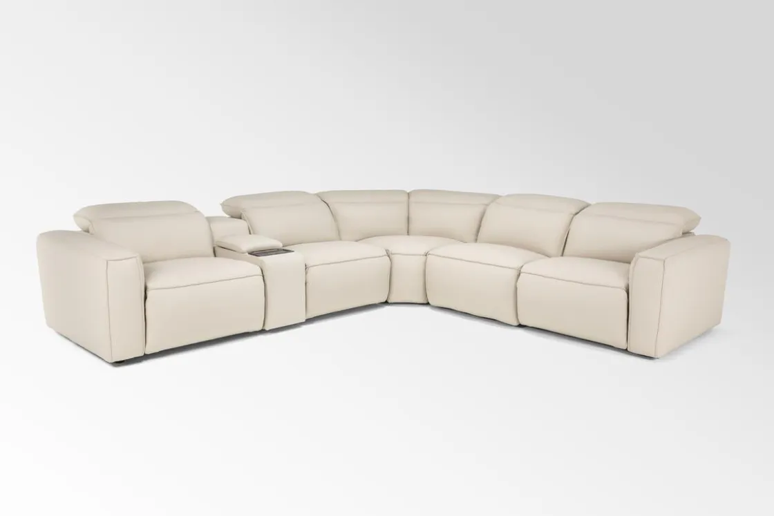 Mor Furniture Amara 6 Piece 2 Power Sectional In Tasmin Granite