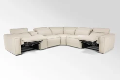 Mor Furniture Amara 6 Piece 2 Power Sectional In Tasmin Granite
