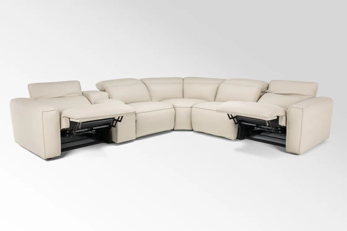 Mor Furniture Amara 6 Piece 2 Power Sectional In Tasmin Granite