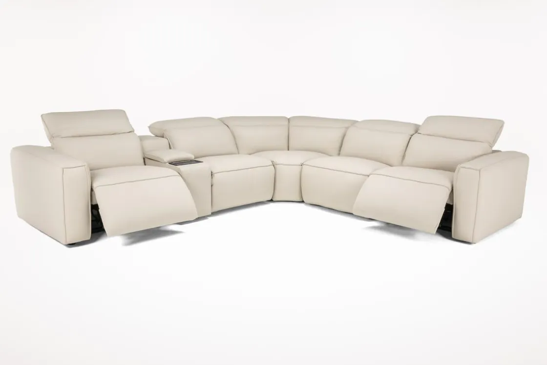 Mor Furniture Amara 6 Piece 2 Power Sectional In Tasmin Granite