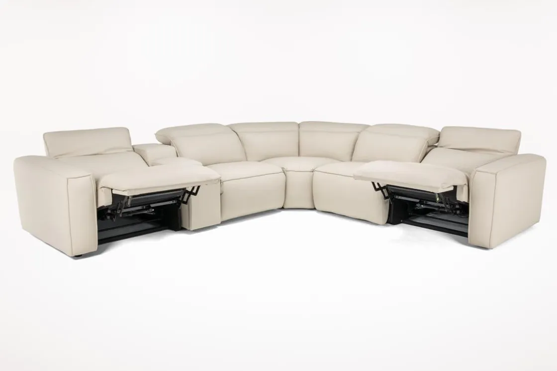 Mor Furniture Amara 6 Piece 2 Power Sectional In Tasmin Granite