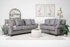 Mor Furniture Amelia Crypton Performance Loveseat In Nomad Snow, Down