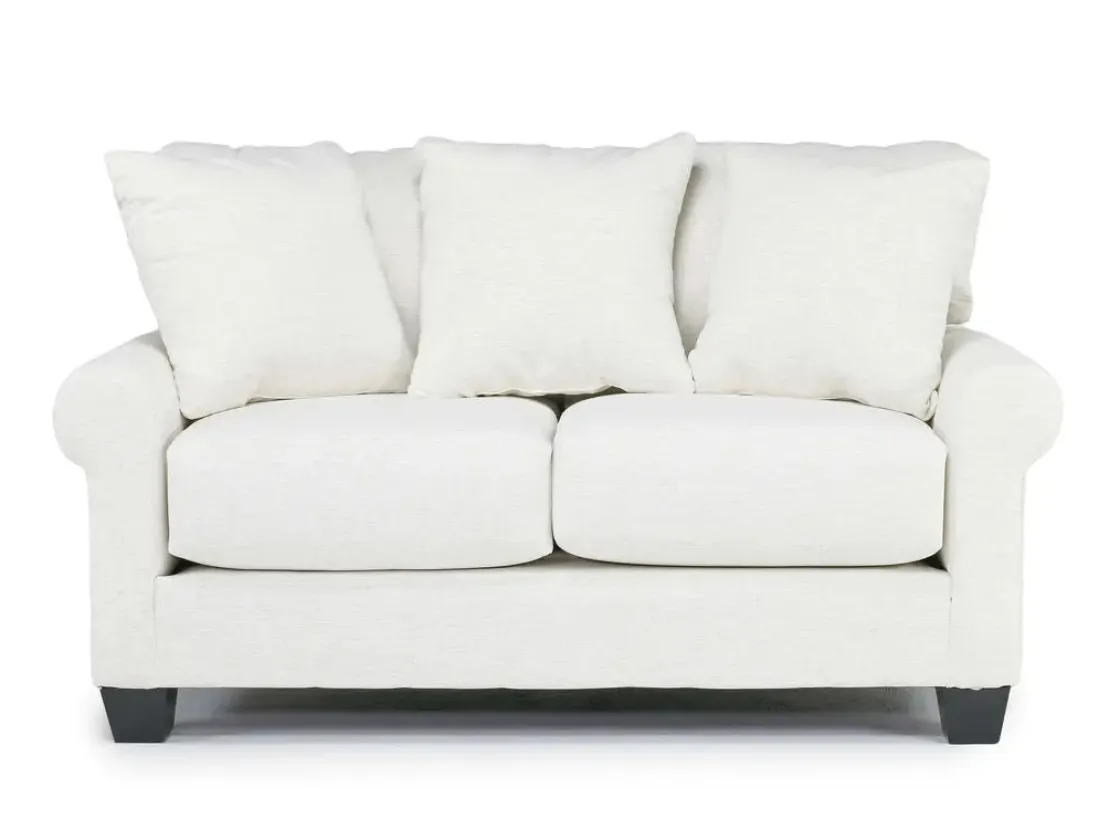 Mor Furniture Amelia Crypton Performance Loveseat In Nomad Snow, Down