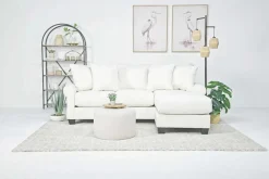 Mor Furniture Amelia Crypton Performance Sofa Chaise In Nomad Snow, Down