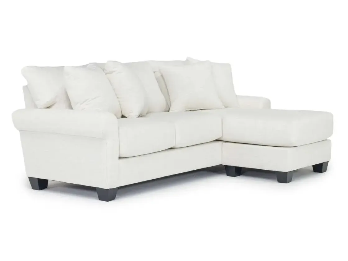 Mor Furniture Amelia Crypton Performance Sofa Chaise In Nomad Snow, Down